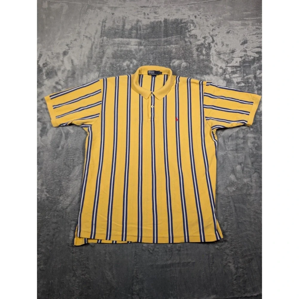 Vtg Polo Ralph Lauren Mesh Pique Polo Shirt Sz XL Stripes Prep Classic